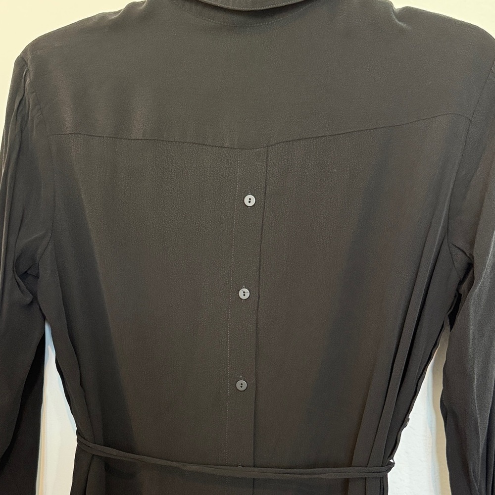 ALLSAINTS Black Anya Long Sleeve Button Down Dress - Picture 9 of 16